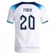 Camiseta Inglaterra Foden 20 Hombre Primera Mundial 2022