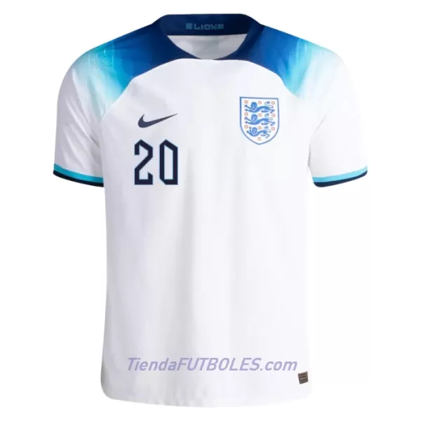 Camiseta Inglaterra Foden 20 Hombre Primera Mundial 2022