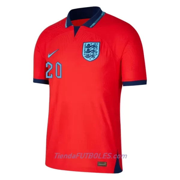 Camiseta Inglaterra Foden 20 Hombre Segunda Mundial 2022