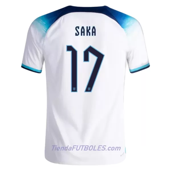 Camiseta Inglaterra Saka 17 Hombre Primera Mundial 2022