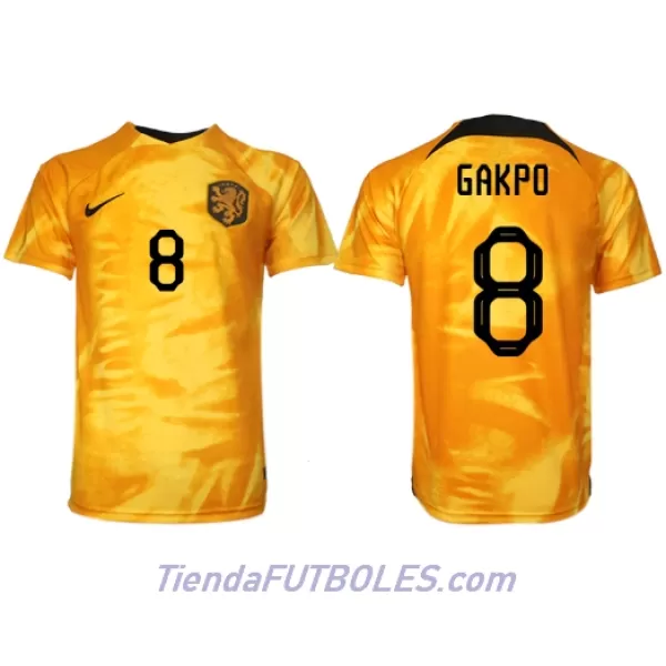 Camiseta Países Bajos Cody Gakpo 8 Hombre Primera Mundial 2022