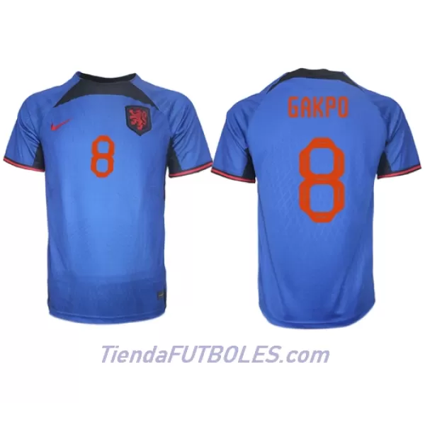 Camiseta Países Bajos Cody Gakpo 8 Hombre Segunda Mundial 2022