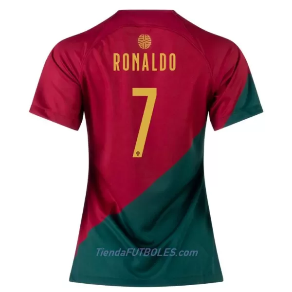 Camiseta Portugal Cristiano Ronaldo 7 Mujer Primera Mundial 2022