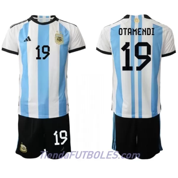 Conjunto Argentina Nicolas Otamendi 19 Niño Primera Mundial 2022