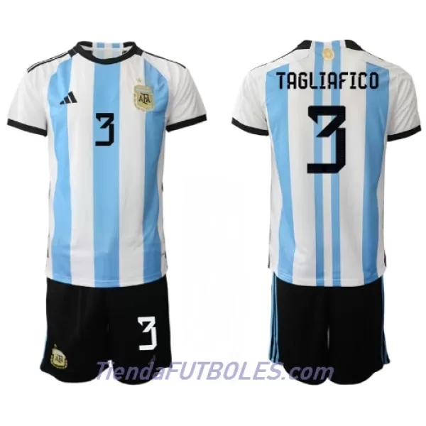 Conjunto Argentina Nicolas Tagliafico 3 Niño Primera Mundial 2022
