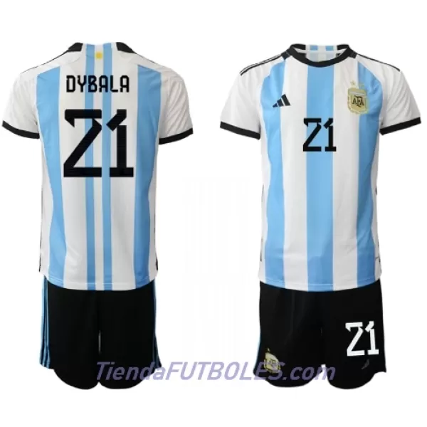 Conjunto Argentina Paulo Dybala 21 Niño Primera Mundial 2022