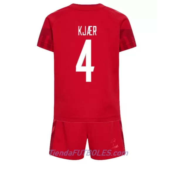 Conjunto Dinamarca Simon Kjaer 4 Niño Primera Mundial 2022