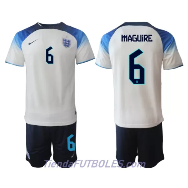 Conjunto Inglaterra Harry Maguire 6 Niño Primera Mundial 2022