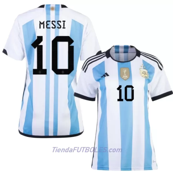Camiseta Argentina 3 Star MESSI 10 Mujer Mundial 2022