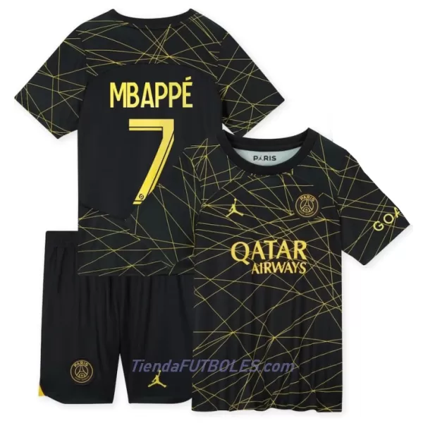Conjunto Paris Saint-Germain Mbappé 7 Cuarta Niño 2022/23