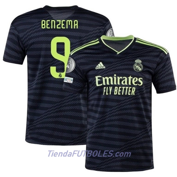 Camiseta Real Madrid BENZEMA 9 Hombre Tercera 2022/23
