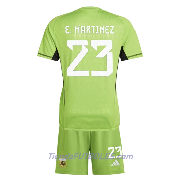 Conjunto Portero Argentina Emiliano Martinez 23 Niño Primera Mundial 2022