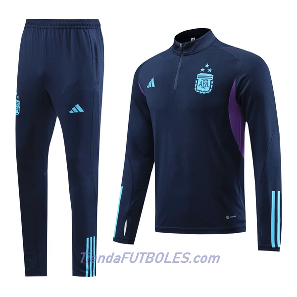 Argentina 3 Stars Royal Sudadera De Entrenamiento Hombre Cremallera Cuarto 2022/23 Azul