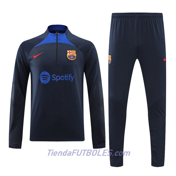 Barcelona Sudadera De Entrenamiento Hombre Cremallera Cuarto 2022/23 Navy