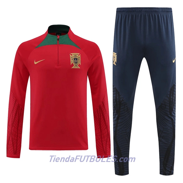 Portugal Sudadera De Entrenamiento Hombre Cremallera Cuarto 2022 Roja