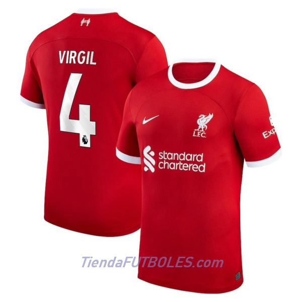 Camiseta Liverpool Virgil 4 Hombre Primera 23/24