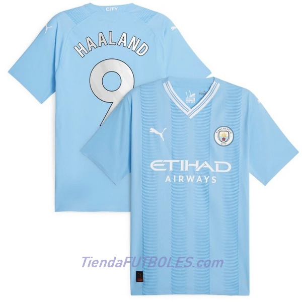 Camiseta Manchester City Haaland 9 Hombre Primera 23/24