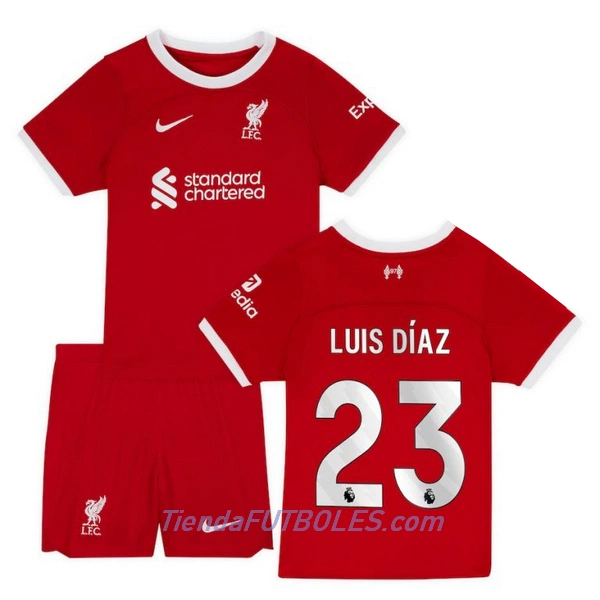 Conjunto Liverpool Luis Díaz 23 Niño Primera 23/24