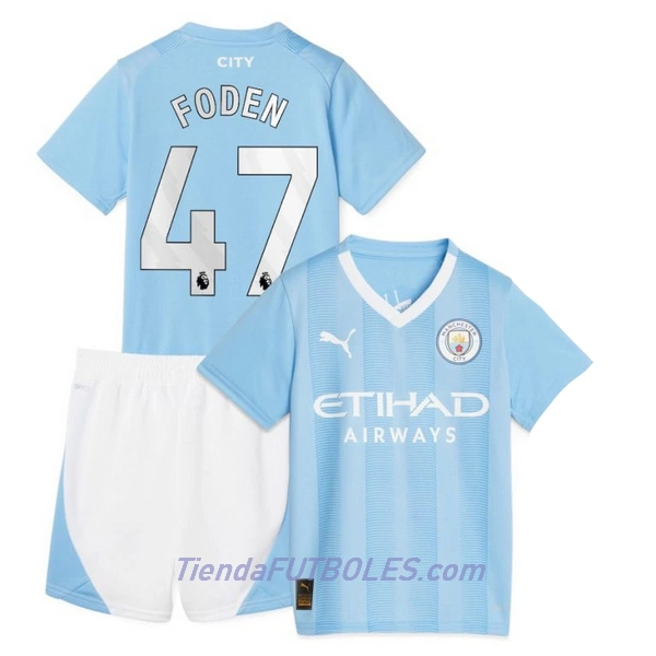 Conjunto Manchester City Foden 47 Niño Primera 23/24