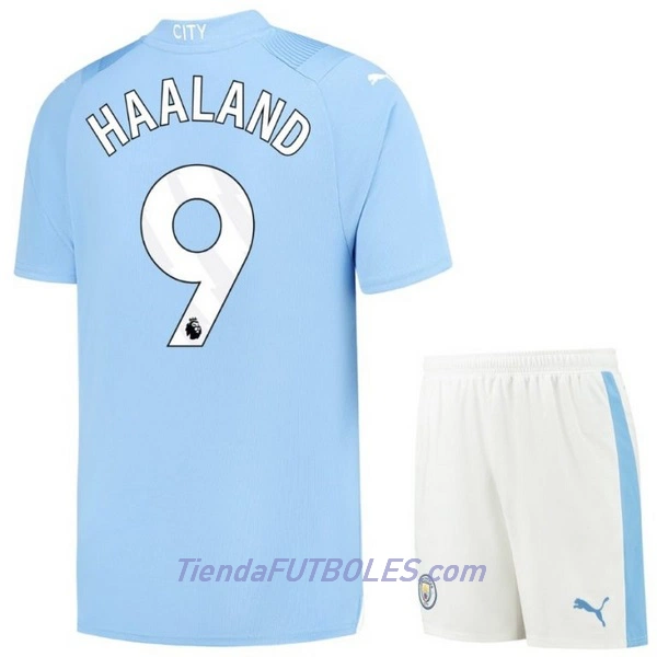 Conjunto Manchester City Haaland 9 Niño Primera 23/24