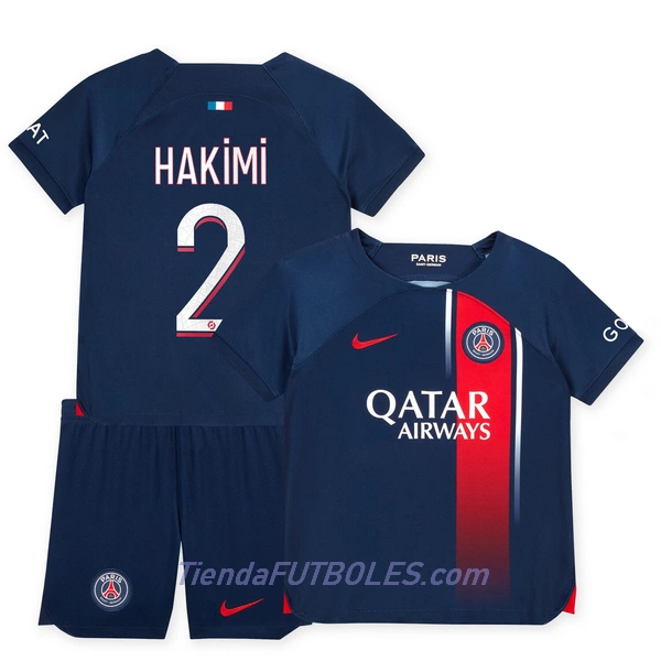 Conjunto Paris Saint-Germain Hakimi 2 Niño Primera 23/24