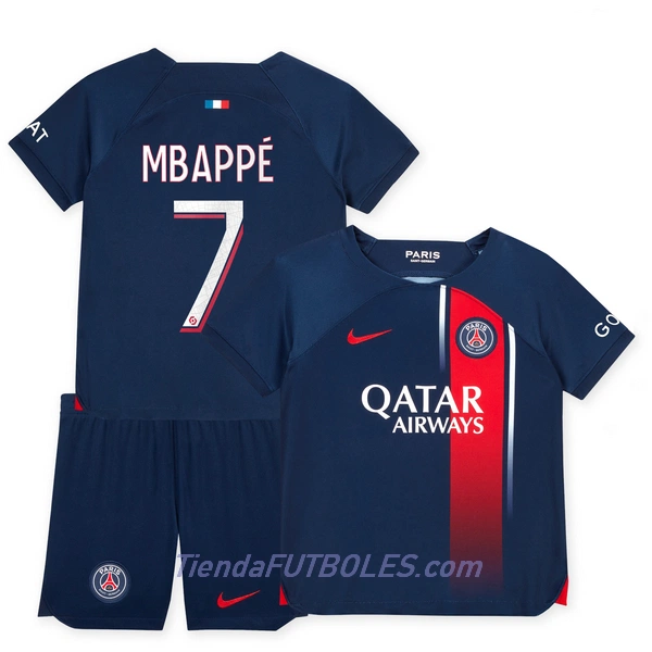 Conjunto Paris Saint-Germain Mbappé 7 Niño Primera 23/24