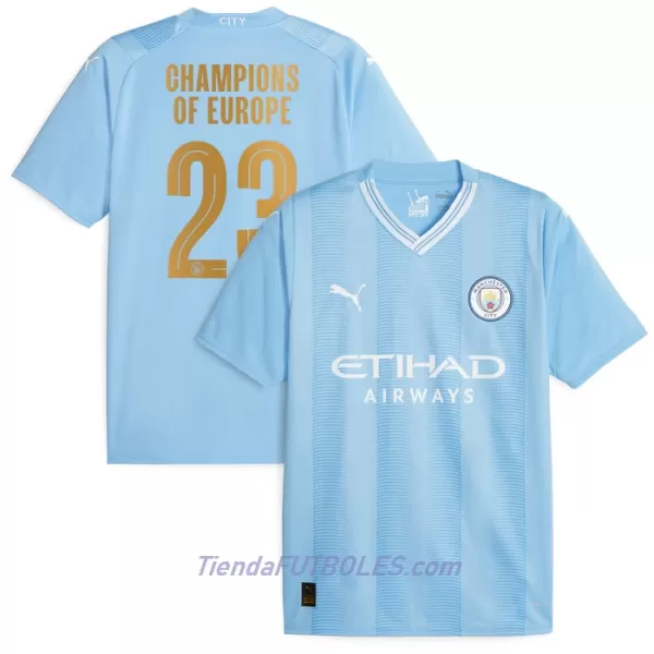 Camiseta Manchester City Champions of Europe Hombre Primera 23/24