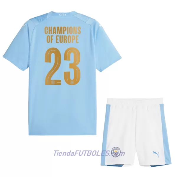 Conjunto Manchester City Champions of Europe Niño Primera 23/24