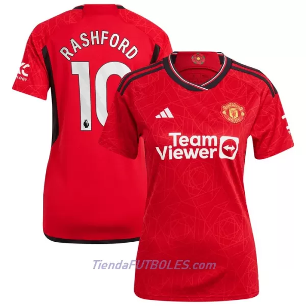 Camiseta Manchester United Rashford 10 Mujer Primera 23/24