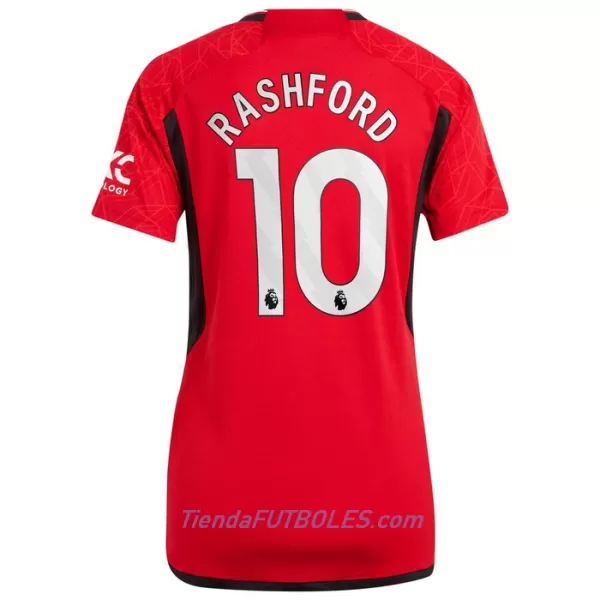 Camiseta Manchester United Rashford 10 Mujer Primera 23/24