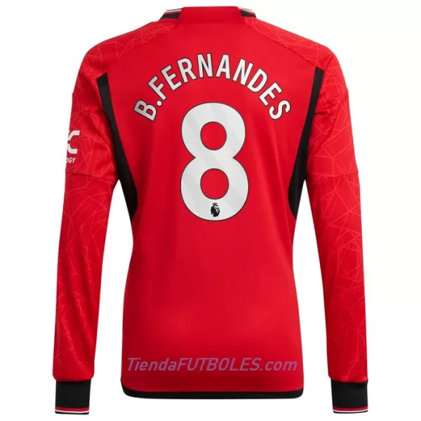 Camiseta Manga Larga Manchester United Bruno Fernandes 8 Hombre Primera 23/24