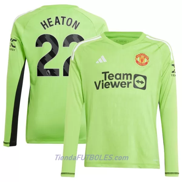 Camiseta Portero Manchester United Heaton 22 Hombre Primera 23/24 Manga Larga