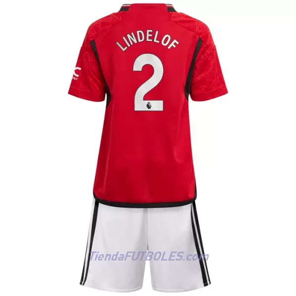 Conjunto Manchester United Lindelof 2 Niño Primera 23/24