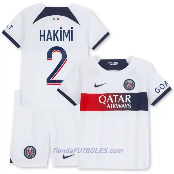 Conjunto Paris Saint-Germain Hakimi 2 Niño Segunda 23/24