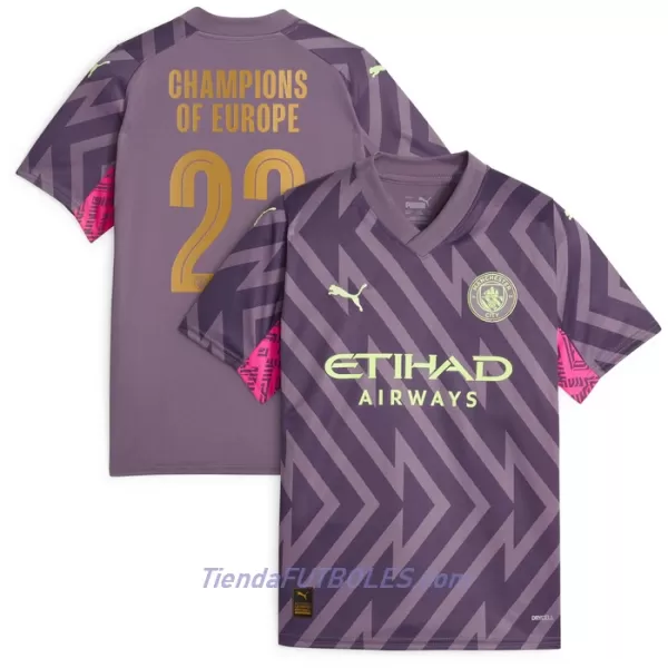 Camiseta Portero Manchester City Champions of Europe Hombre Segunda 23/24