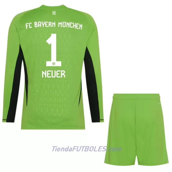 Conjunto Portero FC Bayern de Múnich Manuel Neuer 1 Niño Segunda 23/24 Manga Larga