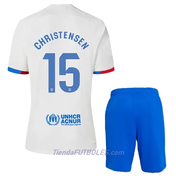 Conjunto FC Barcelona Christensen 15 Niño Segunda 23/24