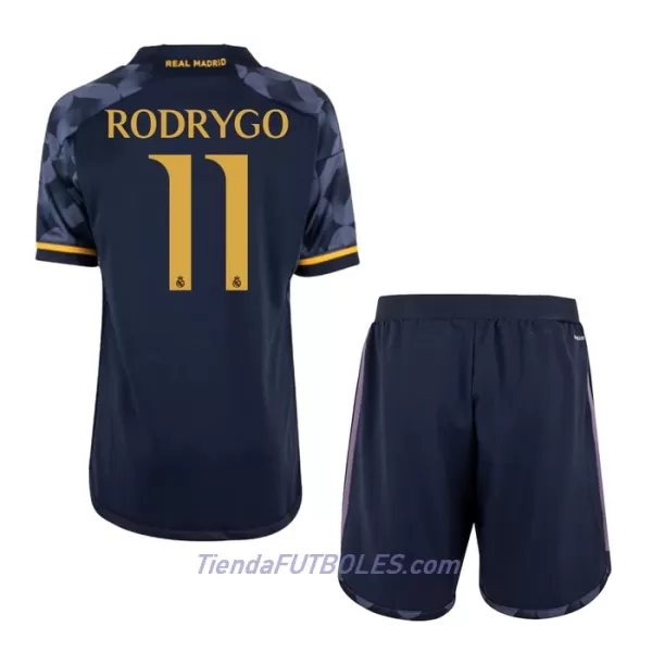 Conjunto Real Madrid Rodrygo 11 Niño Segunda 23/24