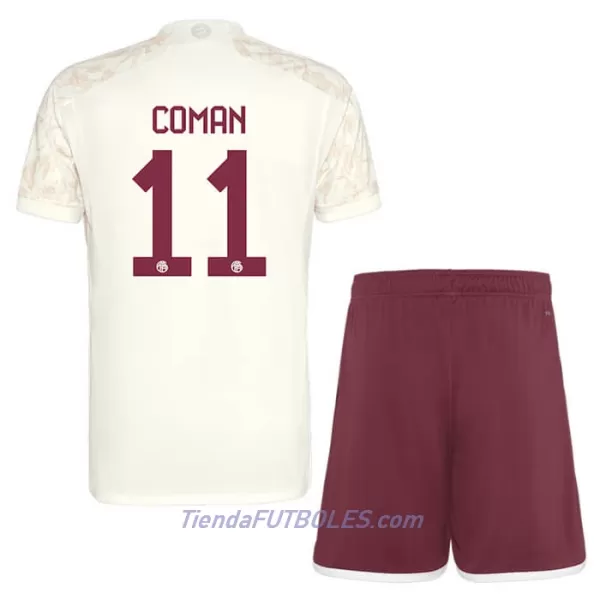 Conjunto FC Bayern de Múnich Coman 11 Champions League Niño Tercera 23/24