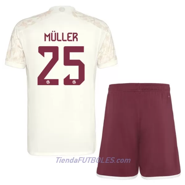Conjunto FC Bayern de Múnich Müller 25 Champions League Niño Tercera 23/24