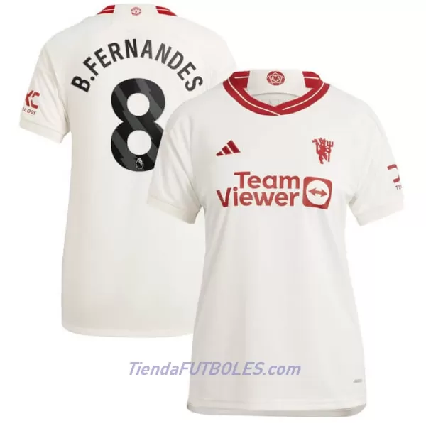 Camiseta Manchester United Bruno Fernandes 8 Mujer Tercera 23/24