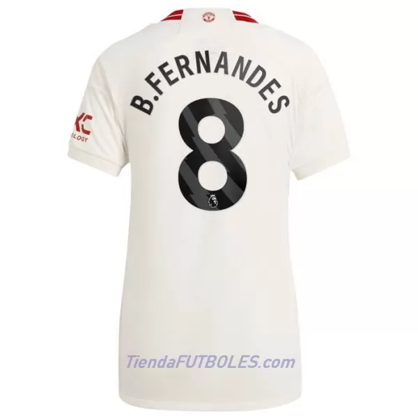 Camiseta Manchester United Bruno Fernandes 8 Mujer Tercera 23/24