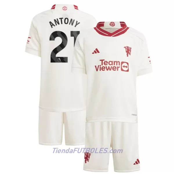 Conjunto Manchester United Antony 21 Niño Tercera 23/24