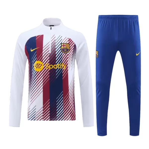 Barcelona Sudadera De Entrenamiento Hombre Cremallera Cuarto 23/24 Blanca