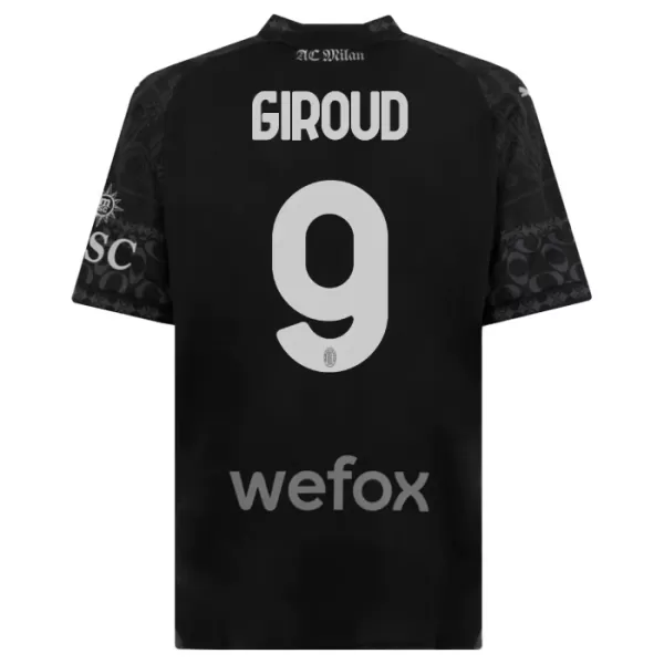 Camiseta AC Milan Olivier Giroud 9 Cuarta Hombre 23/24 Negra