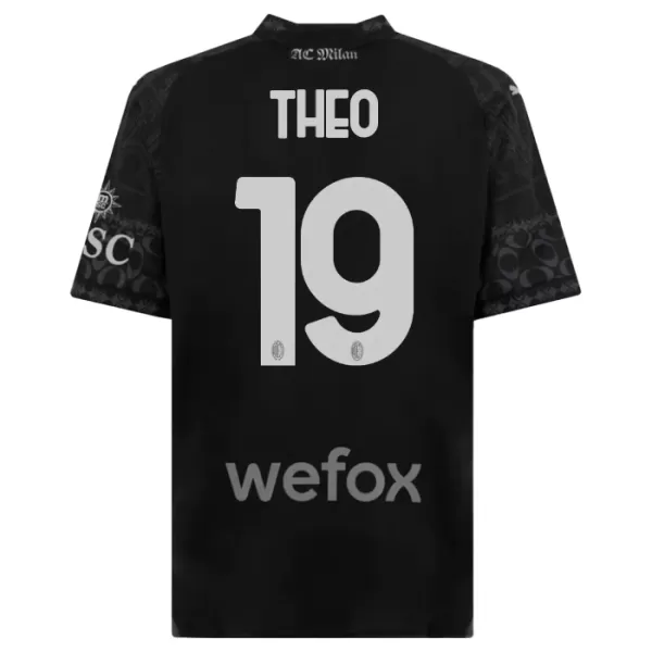 Camiseta AC Milan Theo Hernandez 19 Cuarta Hombre 23/24 Negra