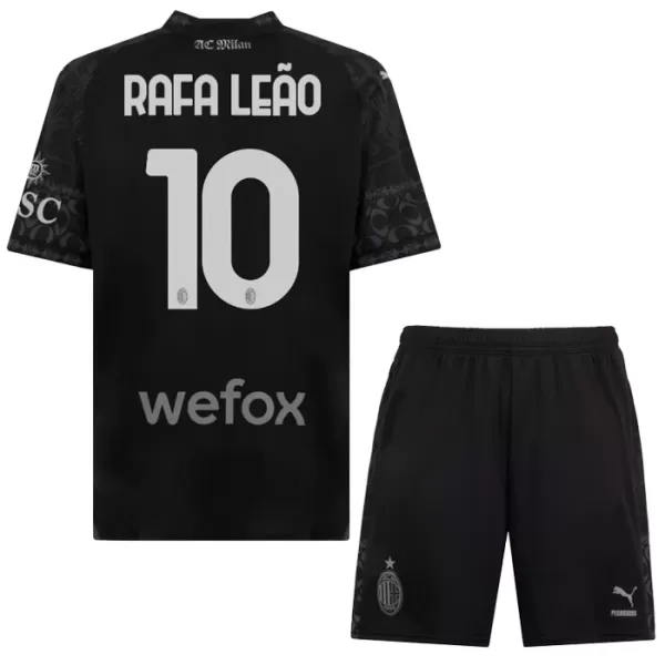 Conjunto AC Milan Rafael Leao 10 Cuarta Niño 23/24 Negra