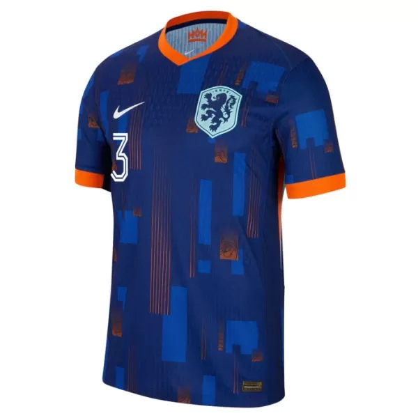 Camiseta Países Bajos De Ligt 3 Hombre Segunda Euro 2024