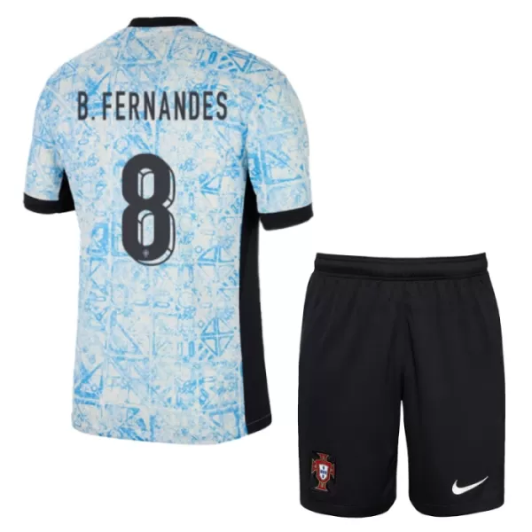 Conjunto Portugal Bruno Fernandes 8 Niño Segunda Euro 2024