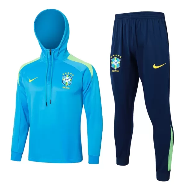 Brasil Hoodie Sudadera De Entrenamiento Hombre Cremallera Cuarto 24/25 Azul